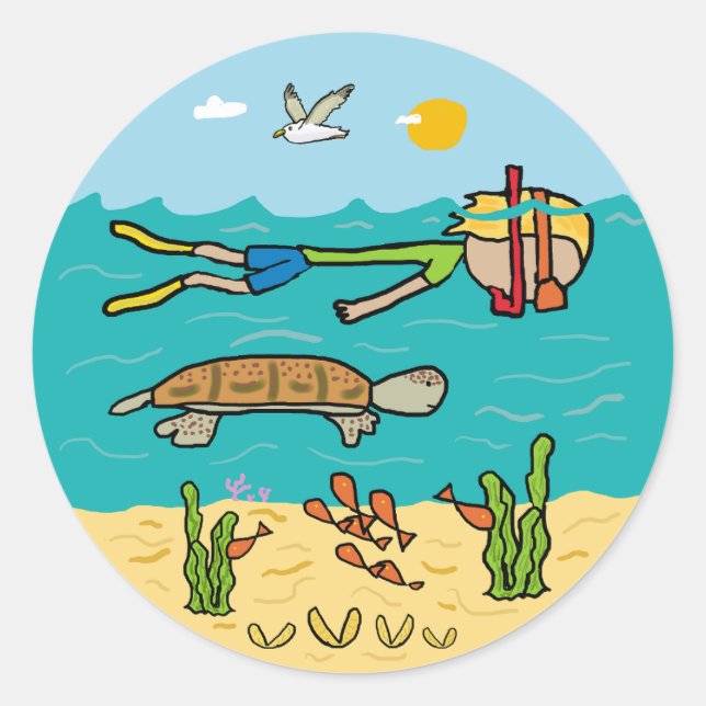 Sticker Rond Snorkeling (Devant)