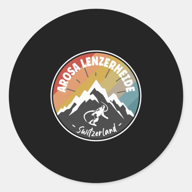 Sticker Rond Snowboard Arosa Lenzerheide Suisse (Devant)