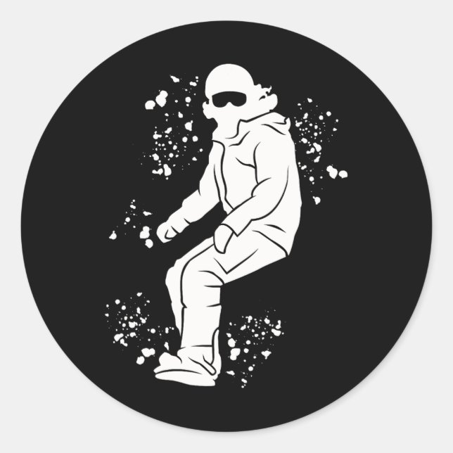 Sticker Rond Snowboard coloré Snowboard Snowboard 3 (Devant)