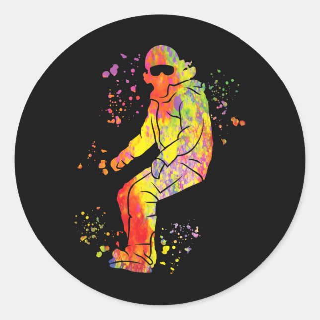Sticker Rond Snowboard coloré Snowboard Snowboard 41 (Devant)