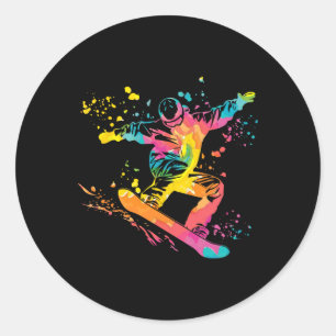Sticker Rond Snowboard coloré Snowboard Snowboard 43