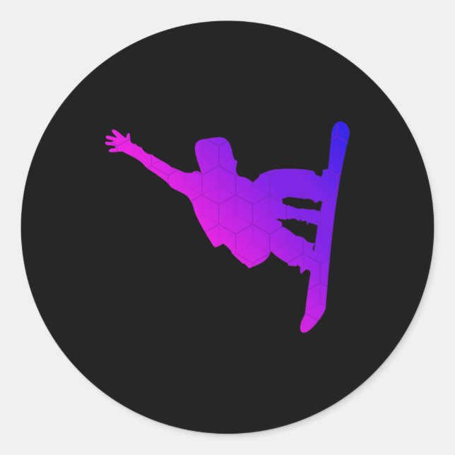 Sticker Rond Snowboard Dames Snowboarders Filles Snowboard (Devant)