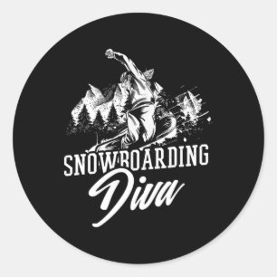 Sticker Rond Snowboard Diva Hiver libre