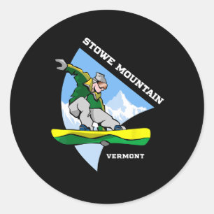 Sticker Rond Snowboard du Vermont Stowe Snowboard Ki