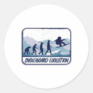 Sticker Rond Snowboard Evolution Circuler Sur Les Pistes De Dép