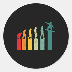 Sticker Rond Snowboard Evolution Mountains Ski Slope Snowboa
