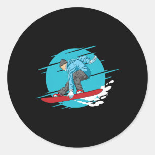 Sticker Rond Snowboard Extreme Sports d'hiver Snowboard