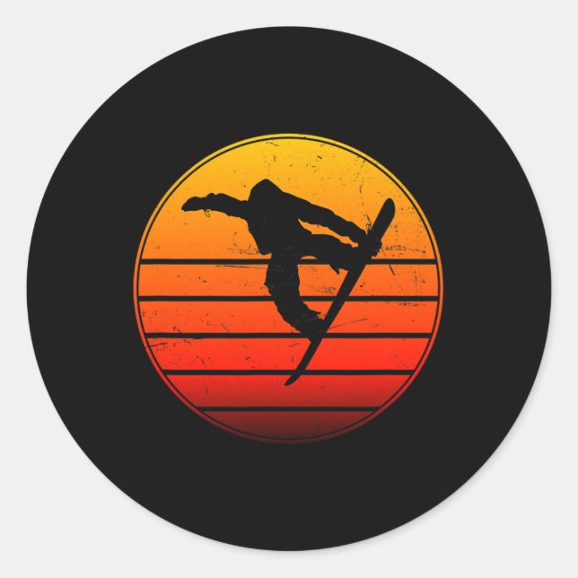 Sticker Rond Snowboard Femmes Snowboard Snowboard Hommes 1 (Devant)