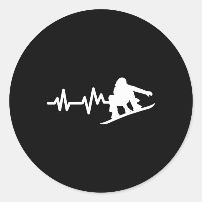 Sticker Rond Snowboard Heartbeat Snowboard (Devant)