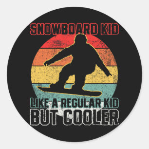Sticker Rond Snowboard Kid Snowboardeur Snowboard