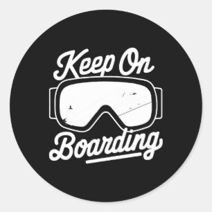 Sticker Rond Snowboard Lover Humour Design Amusant Snowboarder