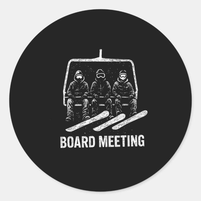 Sticker Rond Snowboard Meeting Snowboarding Vacation Skiing  (Devant)