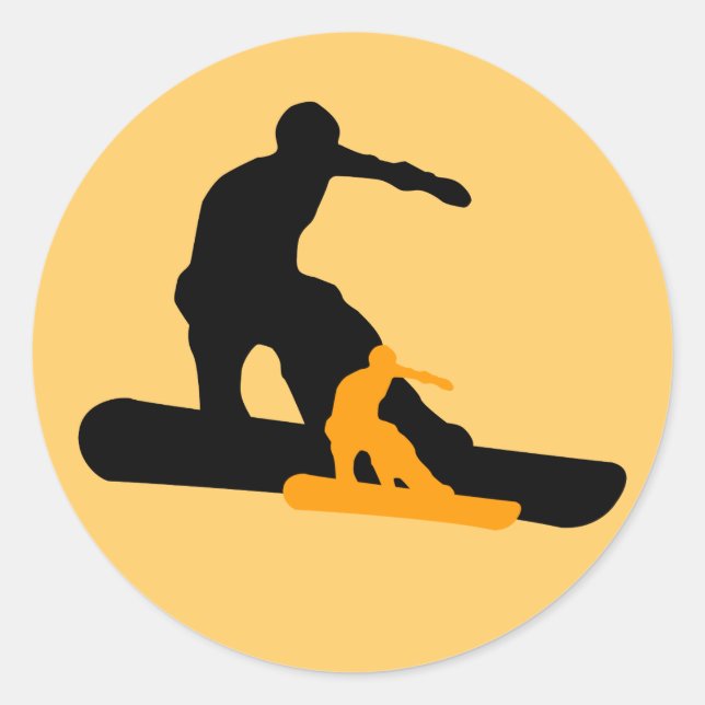 Sticker Rond snowboard. ombre. (Devant)
