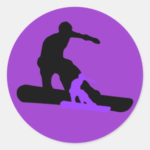 Sticker Rond snowboard. ombre.
