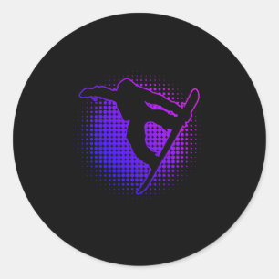 Sticker Rond Snowboard pour hommes Snowboard Sports d'hiver pou