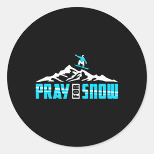 Sticker Rond Snowboard pour Pray Snow Jesus
