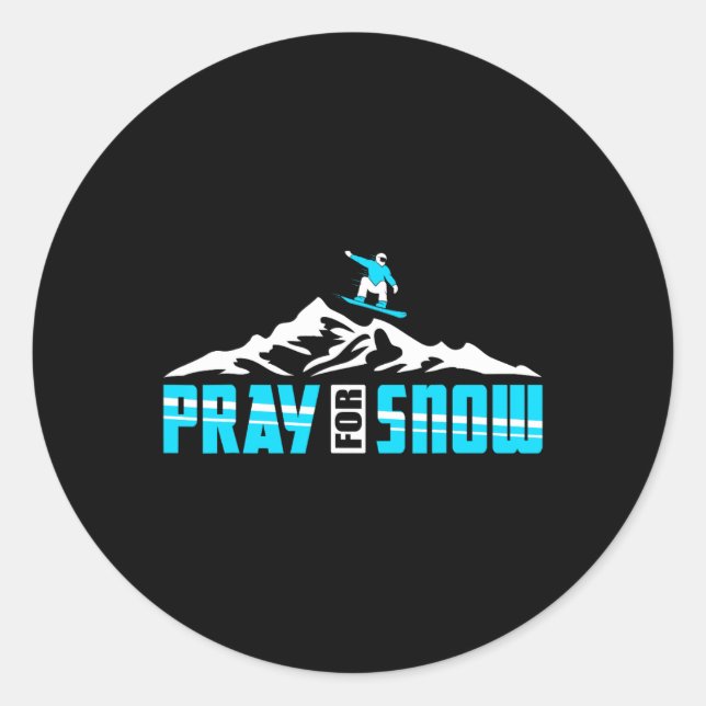 Sticker Rond Snowboard pour Pray Snow Jesus (Devant)