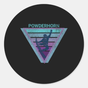 Sticker Rond Snowboard Powderhorn Station de ski Colorado Snowb