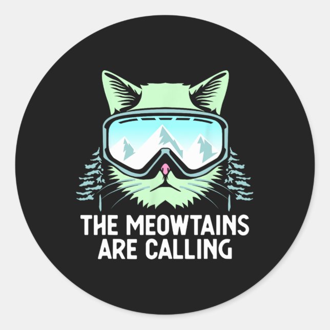 Sticker Rond Snowboard Ski Art Pour Hommes Femmes Hiver S (Devant)