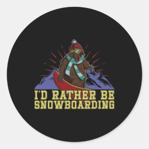 Sticker Rond Snowboard Ski Snowboard Activité compétitive
