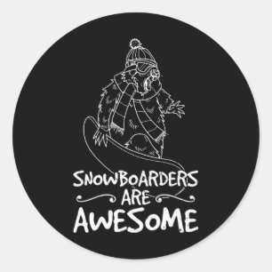 Sticker Rond Snowboard Ski Snowboard Activité compétitive