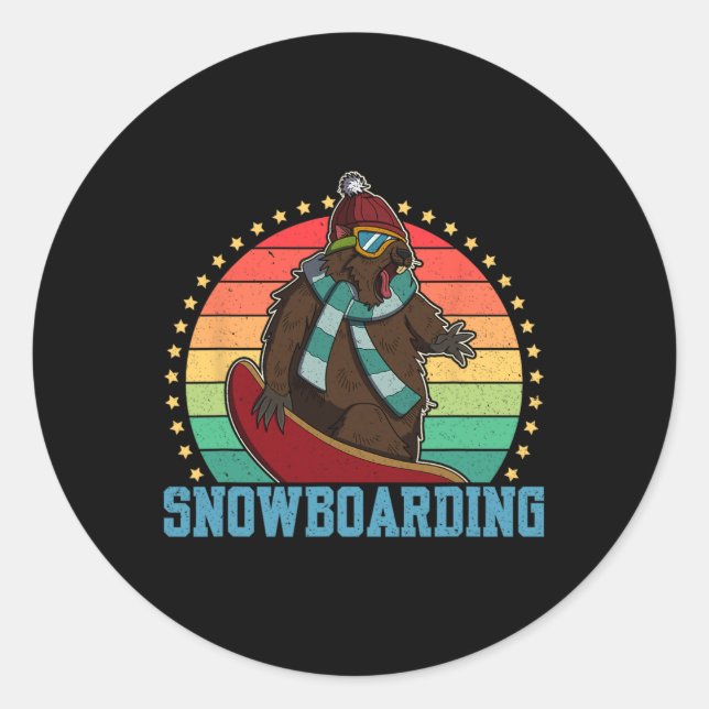 Sticker Rond Snowboard Ski Snowboard Activité compétitive (Devant)