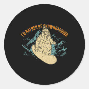 Sticker Rond Snowboard Ski Snowboard Activité compétitive