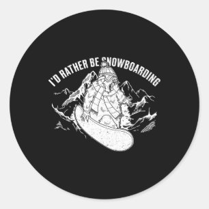 Sticker Rond Snowboard Ski Snowboard Activité compétitive