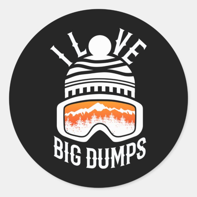 Sticker Rond Snowboard Ski Snowboard Funny Snowboard (Devant)