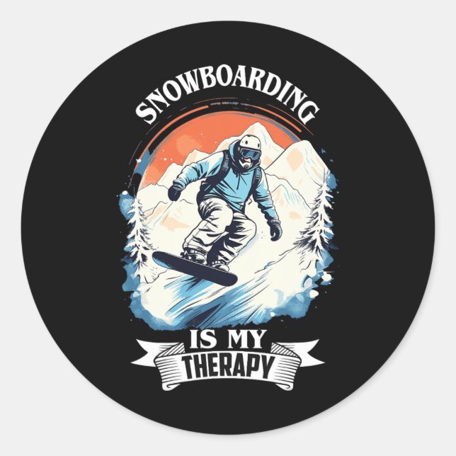 Sticker Rond Snowboard Snow Therapy Snowboard Retro Snow Vac (Devant)