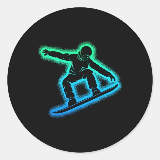 Sticker Rond Snowboard Snowboard Boys Kids Mens (Devant)