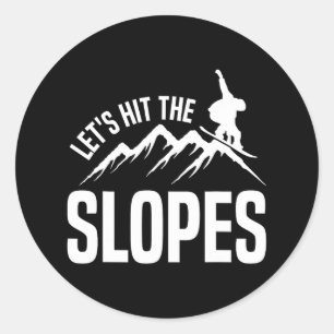 Sticker Rond Snowboard Snowboard Faisons Frapper Les Pentes