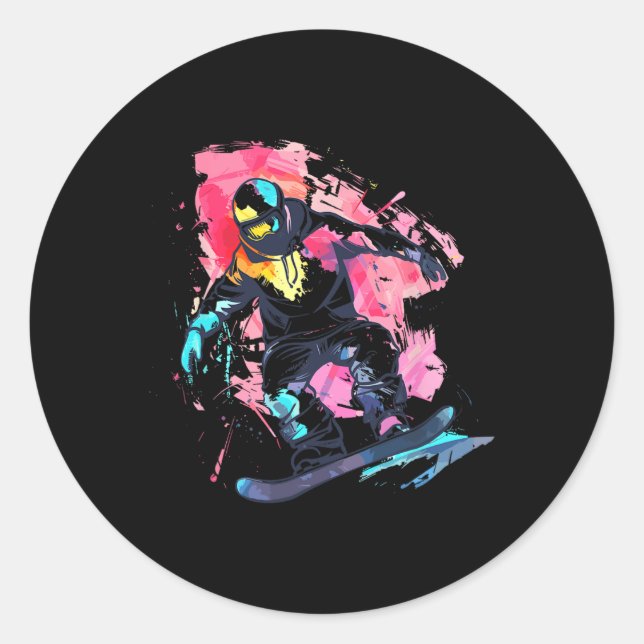 Sticker Rond Snowboard Snowboard Slopestyle (Devant)