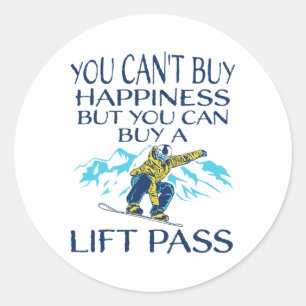 Sticker Rond Snowboard Snowboard Snowboard Snowboard Idée Citat