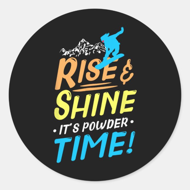 Sticker Rond Snowboard Snowboard Snowboard Snowboardeur Gif (Devant)