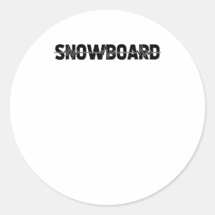 Sticker Rond Snowboard Snowboard Sports d'hiver - Ekg Heartbea
