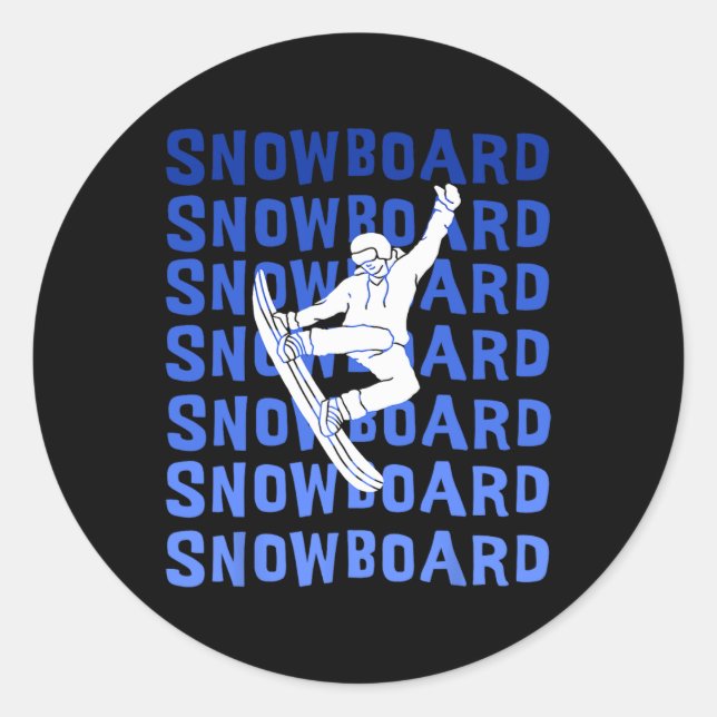 Sticker Rond Snowboard Snowboarder Shredding Kids Sports d'hive (Devant)