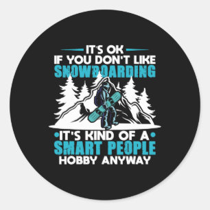 Sticker Rond Snowboard Sports Amusant équitation Competi snowbo
