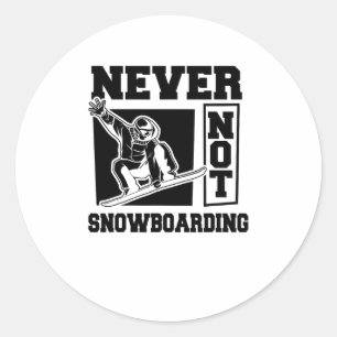 Sticker Rond Snowboard - Sports d'hiver Snowboard