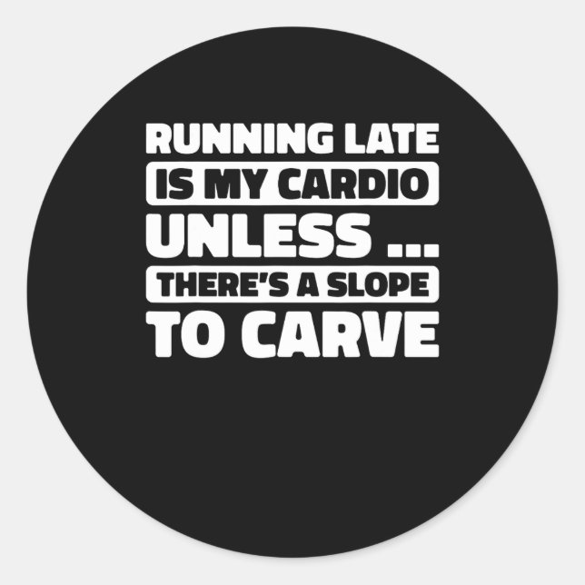 Sticker Rond Snowboard - Sports d'hiver Snowboard (Devant)