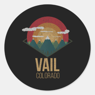 Sticker Rond Snowboard Vail Colorado Ski Winter Mountain Cadeau