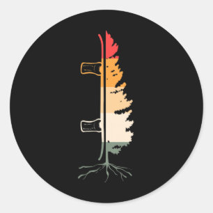Sticker Rond Snowboard vintage Backcountry Retro Freestyle Sn