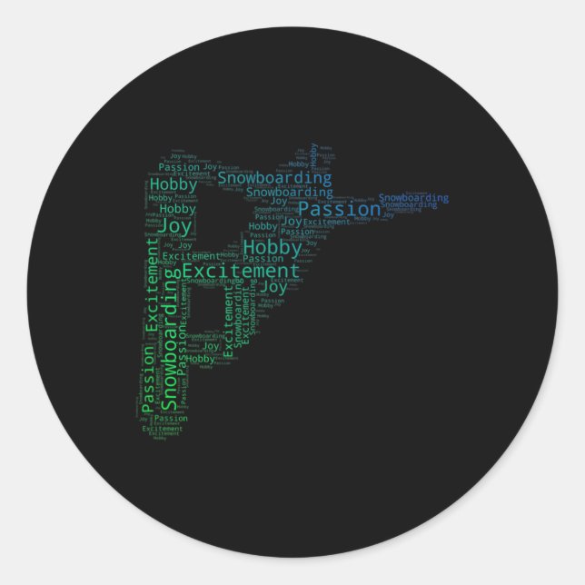 Sticker Rond Snowboard Winter Sport Hommes Snowboard (Devant)