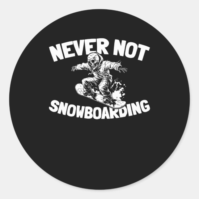 Sticker Rond Snowboard Winter Sports - Snowboard Snowboard (Devant)
