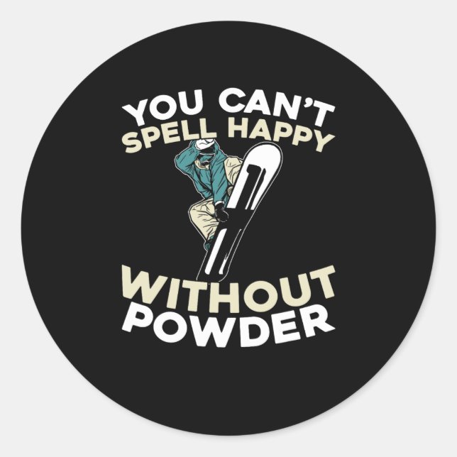 Sticker Rond Snowboard Winter Sports - Snowboard Snowboard (Devant)