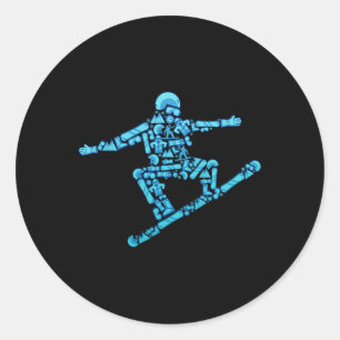 Sticker Rond Snowboard - Wintersports Snowboard Snowboard