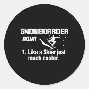 Sticker Rond Snowboarder Définition Signification Snowboard Sno