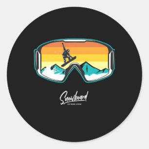 Sticker Rond Snowboarder Snow Boarding Snowboarders