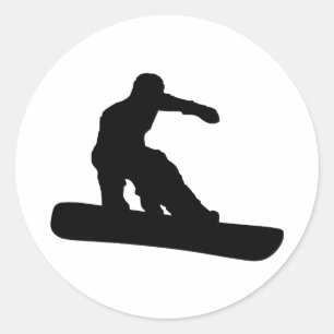 Sticker Rond Snowboardeur