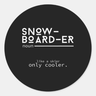 Sticker Rond Snowboardeur Définition Funny Snowboard Winter S